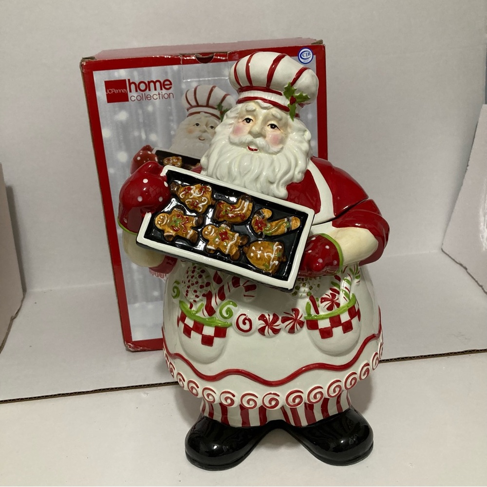 Santa Cookie Jar from JC Penney. 2006. Original box and packaging